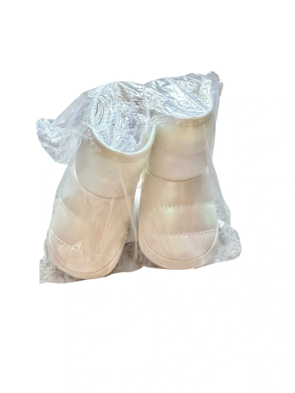 NEW Old Navy Baby Girl 3-6 Months White Iridescent Soft Snow Booties
